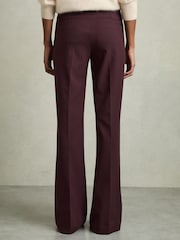 Reiss Burgundy Claude High Rise Flared Trousers - Image 5 of 6