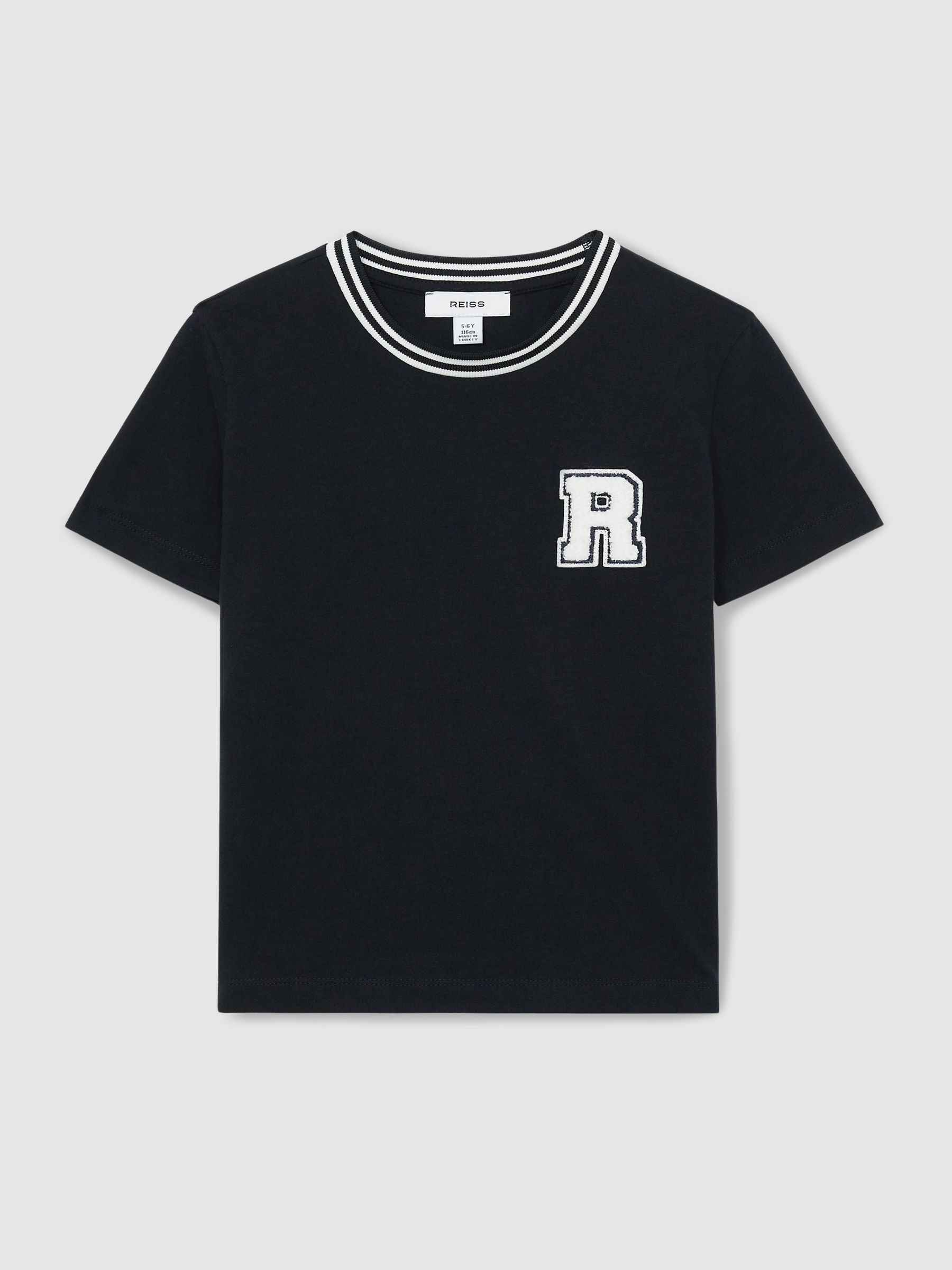 Reiss Navy 13-14 Yrs Cotton Letter-patch T-shirt