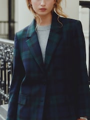 Green/Navy Tartan Single Breasted Blazer - Image 4 of 7