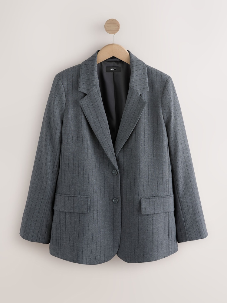 Buy Grey Stripe Single Breasted Blazer from Next Philippines