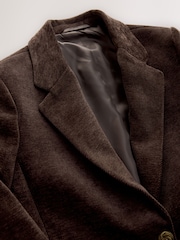 Chocolate Brown Chenille Single Breasted Blazer - Image 4 of 4