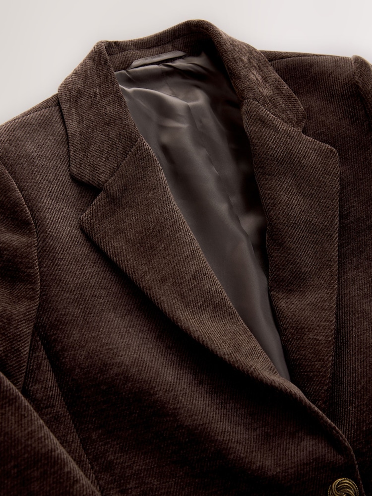 Chocolate Brown Chenille Single Breasted Blazer - Image 4 of 4 Chocolate Brown Chenille Single Breasted Blazer - Image 4 of 4