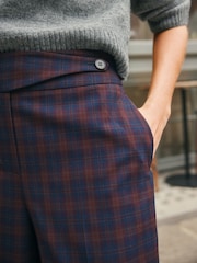 Brown Check Wide Leg Tailored Trousers - Image 5 of 8