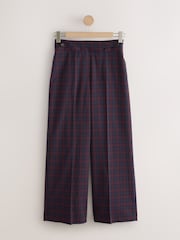 Brown Check Wide Leg Tailored Trousers - Image 6 of 8
