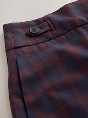 Brown Check Wide Leg Tailored Trousers - Image 7 of 8