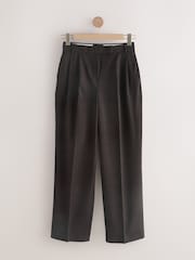 Chocolate Brown Check Double Pleat Straight Leg Trousers - Image 7 of 10