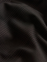 Chocolate Brown Check Double Pleat Straight Leg Trousers - Image 8 of 10