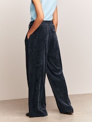 Navy Corduroy Wide Leg Trousers - Image 4 of 8