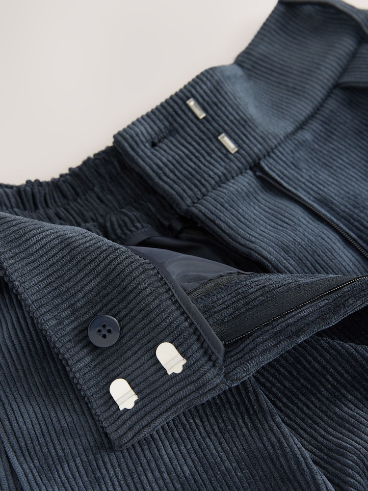 Navy Corduroy Wide Leg Trousers - Image 8 of 8