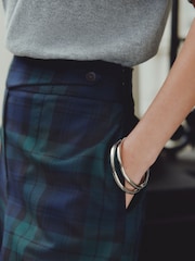 Green/Navy Tartan Wide Leg Trousers - Image 4 of 7