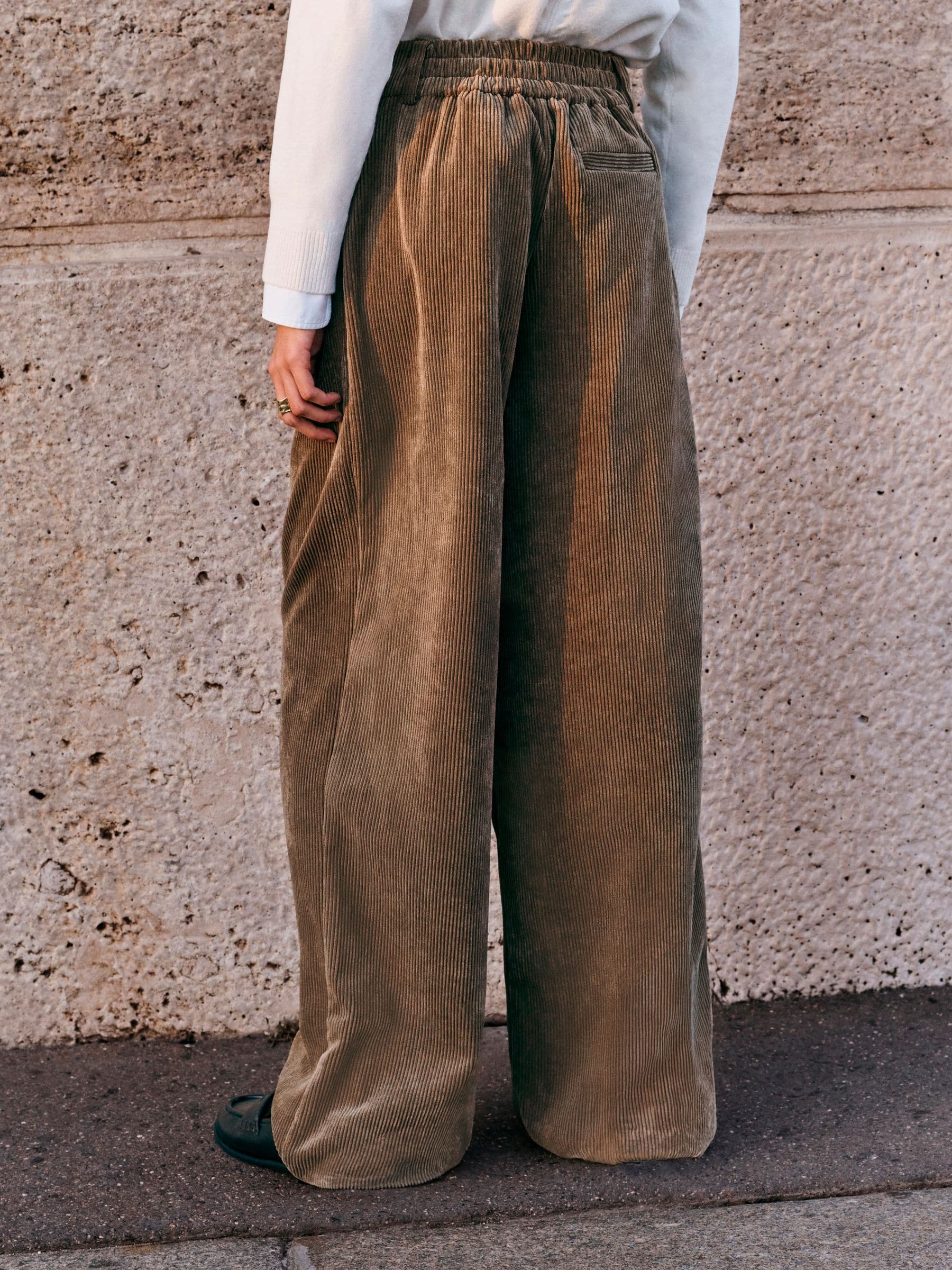 Buy Khaki Green Cord Wide Leg Trousers from Next USA