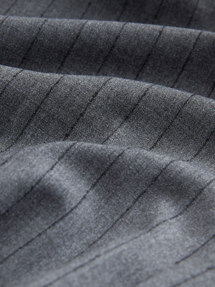 Grey Striped Straight Tailored Trousers - Image 3 of 3