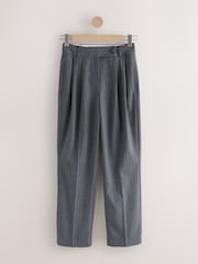 Grey Striped Straight Tailored Trousers - Image 4 of 6