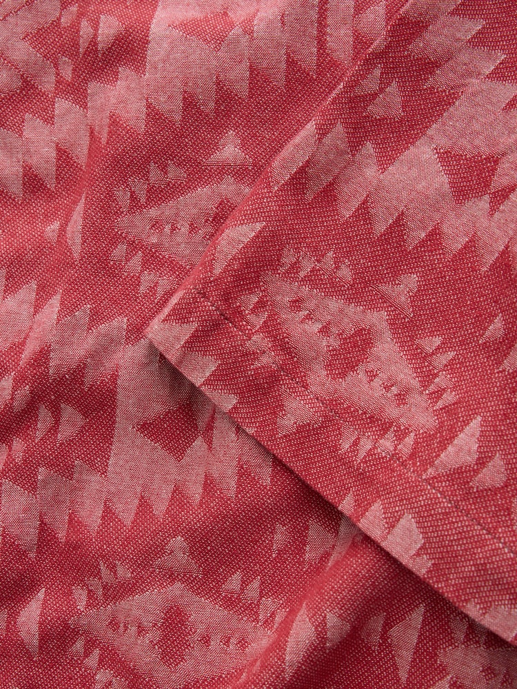 Red Geometric Textured Short Sleeve Shirt - Image 7 of 7