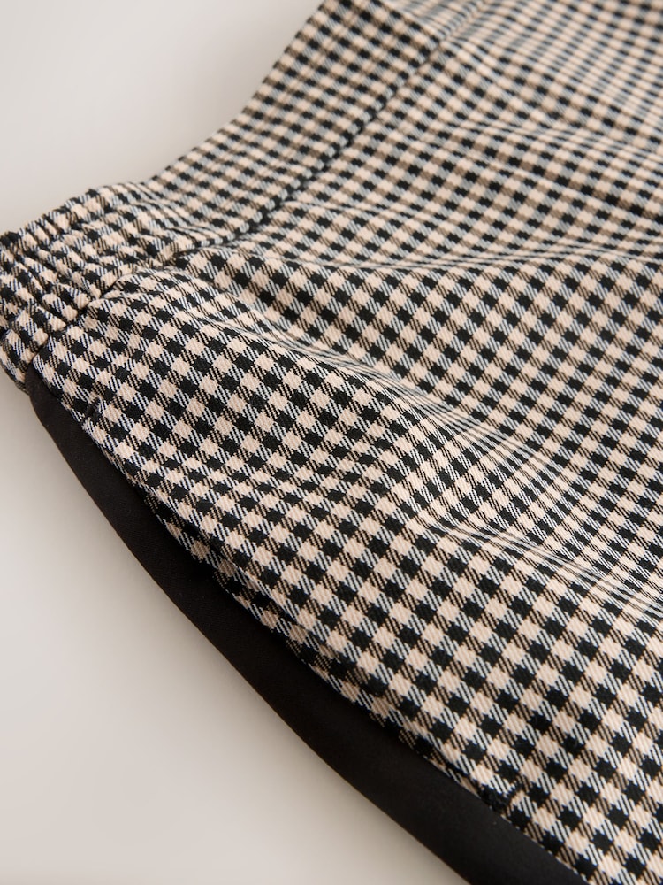 Neutral/Black Mini Check Wide Leg Tailored Trackpants - Image 9 of 9 Neutral/Black Mini Check Wide Leg Tailored Trackpants - Image 9 of 9