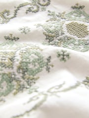 Ecru Cross Stitch Embroidered Short Sleeve Shirt - Image 8 of 8