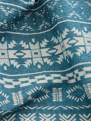 Blue/White Navajo Style Printed Short Sleeve Shirt - Image 7 of 7