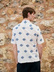 Ecru Embroidered Pattern Short Sleeve Shirt - Image 2 of 3