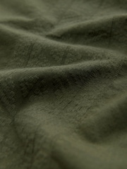 Khaki Green Navajo Style Printed Short Sleeve 100% Cotton Shirt - Image 6 of 6
