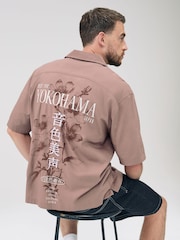 Pink Back Printed Short Sleeve Shirt - Image 5 of 9