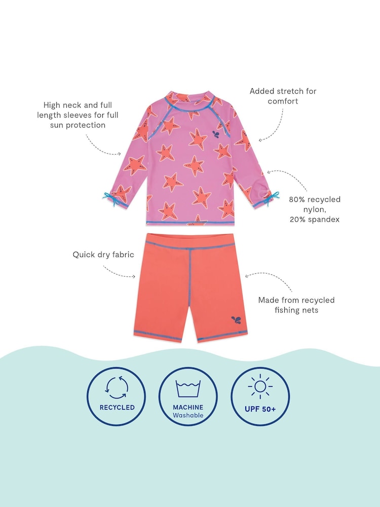 Muddy Puddles Pink UV Protective Surf Set with Shorts - Image 5 of 5