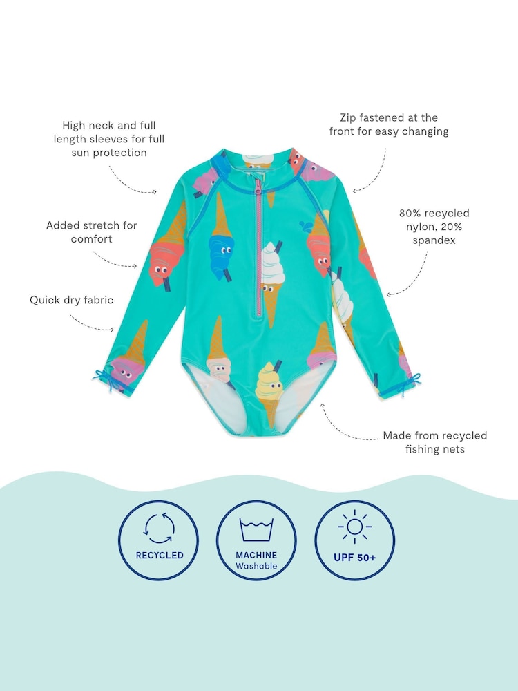 Muddy Puddles Light Blue UV Protective Swimsuit - Image 5 of 5