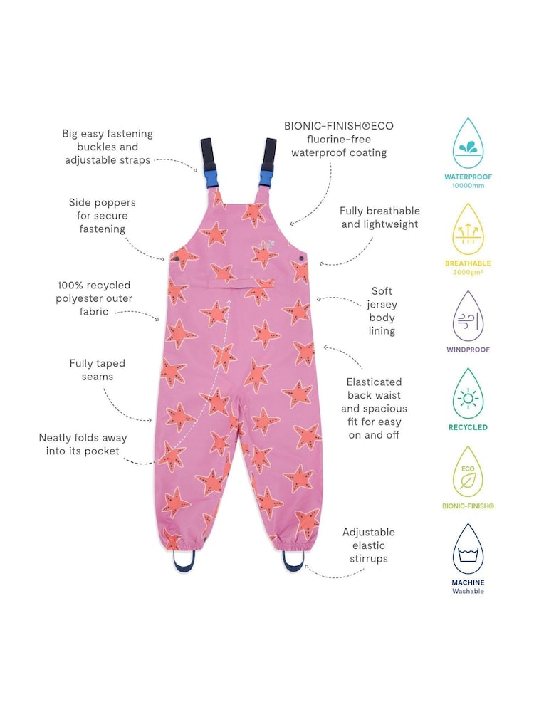 Muddy Puddles Pink Waterproof EcoLight Dungarees - Image 6 of 6