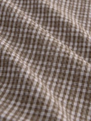 Braun - 100% Cotton Short Sleeve Micro Check Shirt - Bild 7 von 7