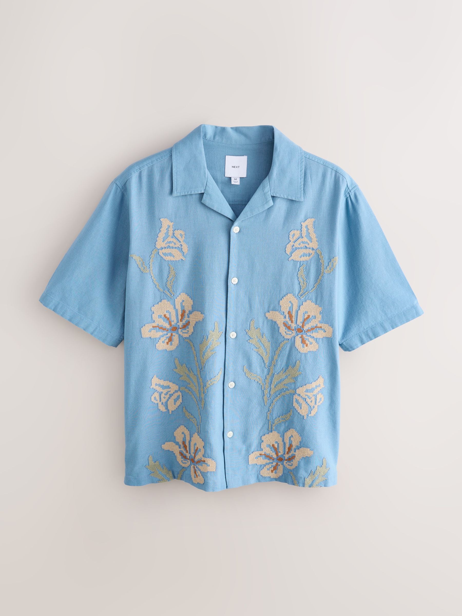 Buy Blue Cross Stitch Embroidered Short Sleeve Shirt from Next Canada