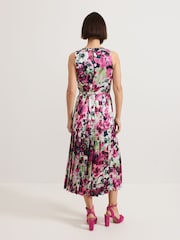 Phase Eight Natural Janina Floral Print Pleat Midi Dress - Image 2 of 5