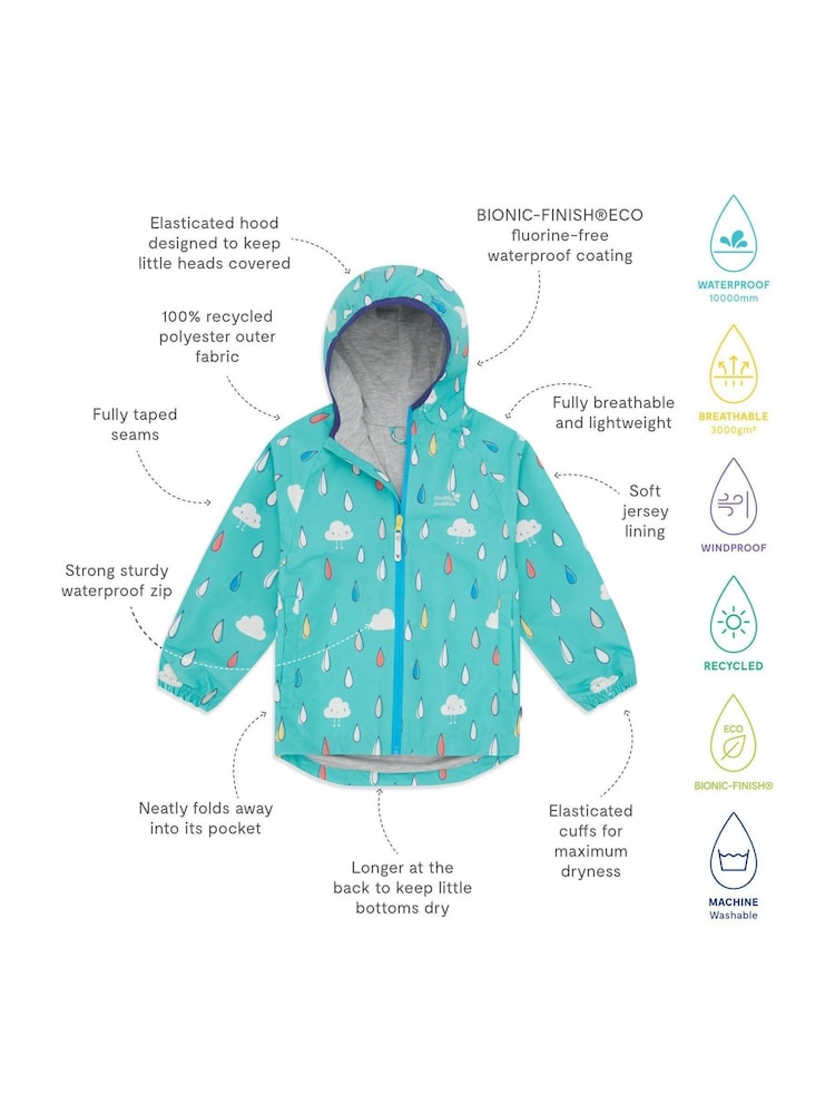 Muddy Puddles Blue Waterproof EcoLight Jacket - Image 5 of 5