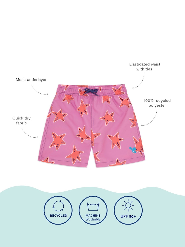 Muddy Puddles Pink UV Protective Swim Shorts - Image 4 of 4