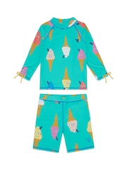 Muddy Puddles Light Blue UV Protective Surf Set with Shorts - Image 3 of 5
