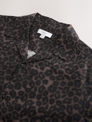 Brown Leopard Print Short Sleeve Shirt - Image 2 of 3