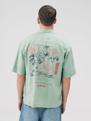 Green Back Printed Short Sleeve Shirt - Image 1 of 9