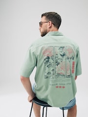 Green Back Printed Short Sleeve Shirt - Image 5 of 9
