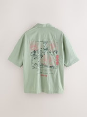 Green Back Printed Short Sleeve Shirt - Image 7 of 9