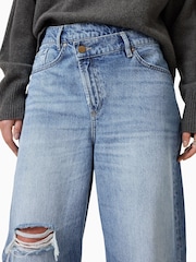 AllSaints Blue Aki Crossover 100% Cotton Jeans - Image 3 of 9