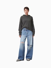 AllSaints Blue Aki Crossover 100% Cotton Jeans - Image 4 of 9