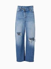 AllSaints Blue Aki Crossover 100% Cotton Jeans - Image 9 of 9