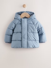 Blue Hooded - Baby Puffer Jacket (0mths-2yrs) - Imagen 1 de 7