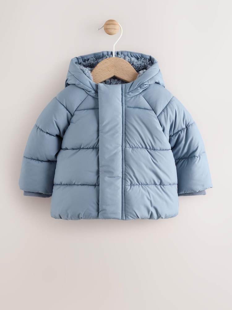 Blue Hooded - Baby Puffer Jacket (0mths-2yrs) - Imagen 1 de 7