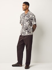 Monochrome Floral Printed Short Sleeve Shirt - Image 3 of 8