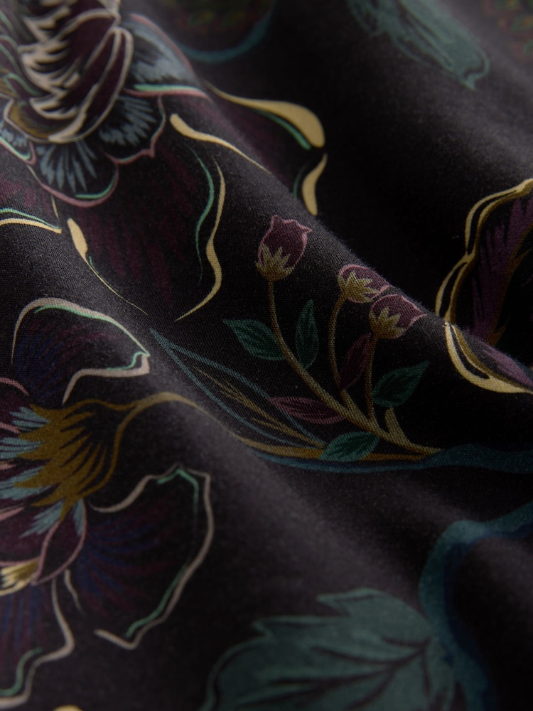 Black Floral Printed Short Sleeve Shirt - Image 2 of 3