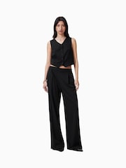 AllSaints Black Aleida Wide Leg Trousers - Image 1 of 7