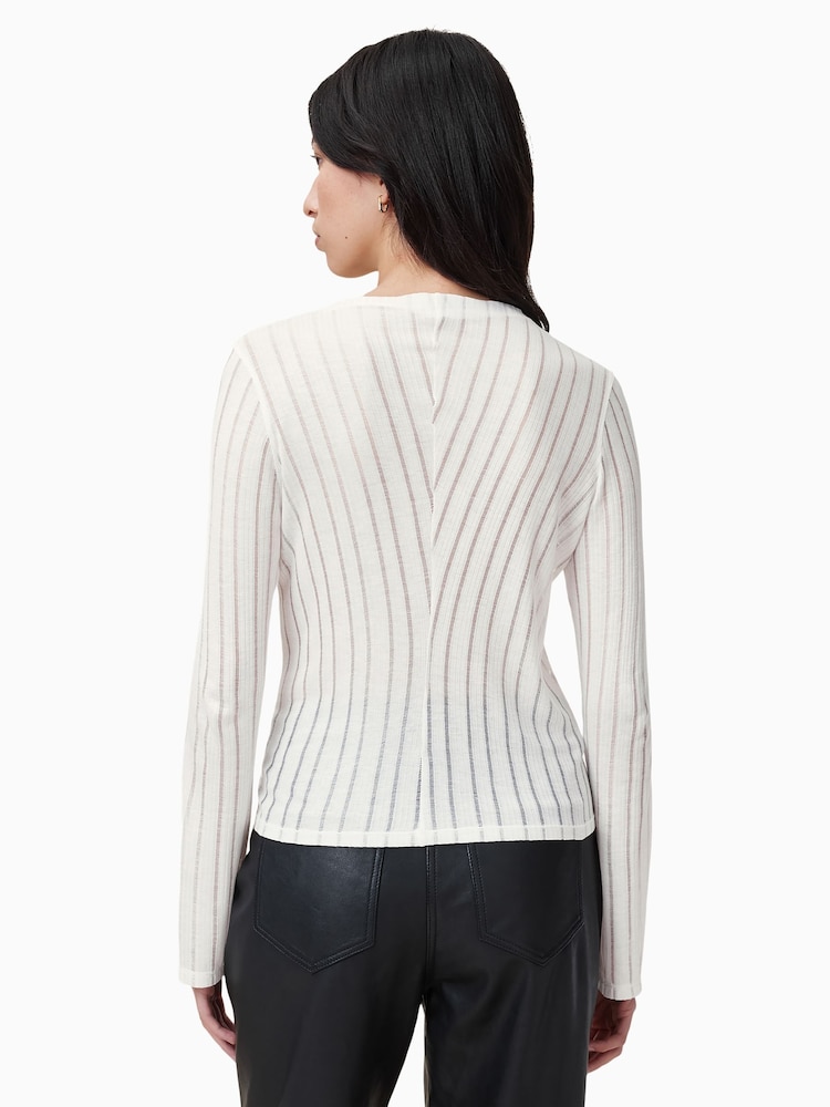 Blanco - AllSaints Aki Long Sleeve T-Shirt - Imagen 2 de 6