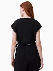 AllSaints Black Mira Satin T-Shirt - Image 2 of 8