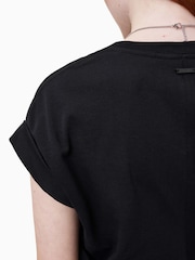 AllSaints Black Mira Satin T-Shirt - Image 7 of 8