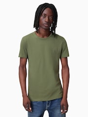 AllSaints Eden Green 100% Organic Cotton Tonic Short Sleeve Crew Neck Jumper - Image 1 of 6