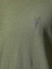 AllSaints Eden Green 100% Organic Cotton Tonic Short Sleeve Crew Neck Jumper - Image 6 of 6